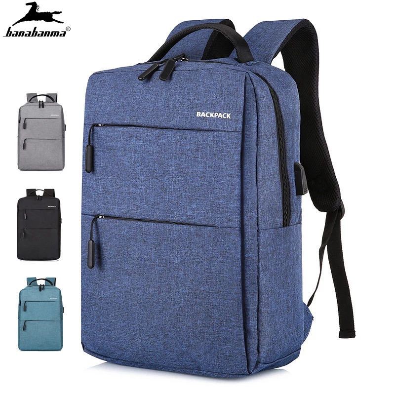 Tas Ransel Laptop Pria Anak Laki-laki Tas Sekolah Abu-abu Oxford Besar USB Bagpack Remaja pria sltg2