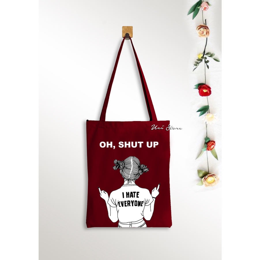 ( RESLETING) Tote bag wanita shutup up varian warna [Toko UCI]