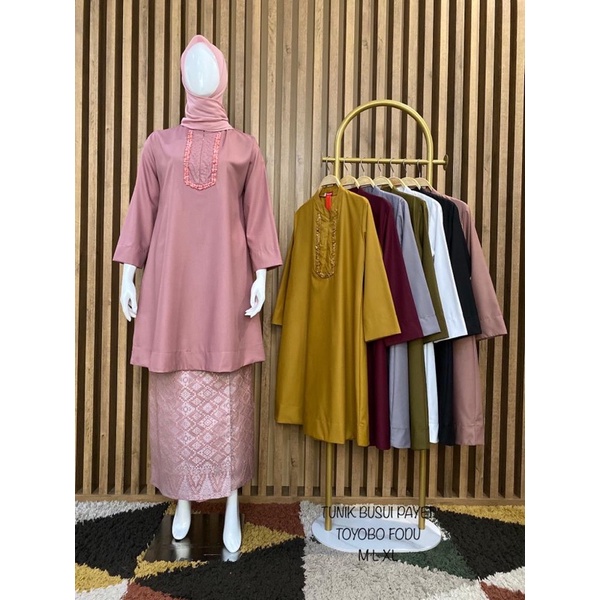 TERLARIS OneSet Batu Payet Kamari//Tunik Busui Payet Rok Songket//Tunik Toyobo