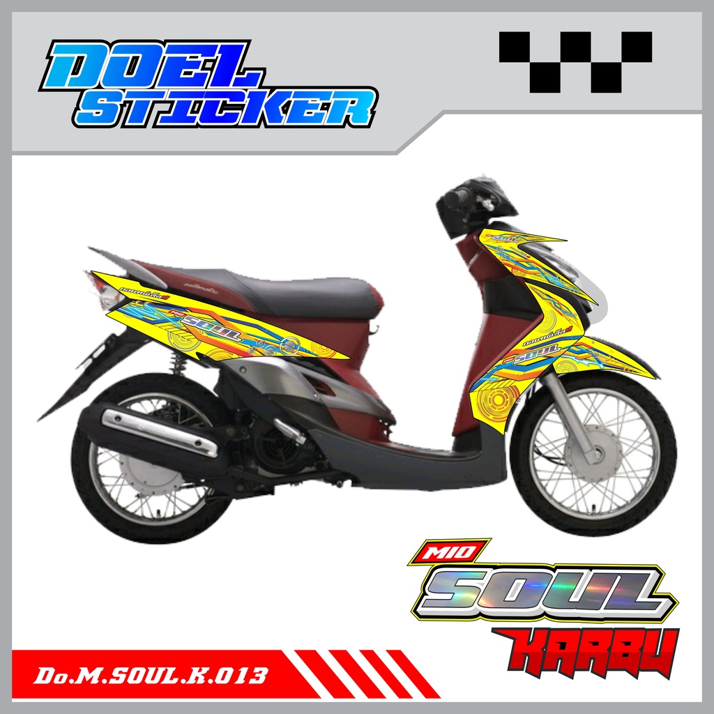 STICKER STRIPING MIO SOUL KARBU - STICKER STRIPING LIST VARIASI HOLOGRAM , CROME YAMAHA MIO SOUL KARBU DOEL 013