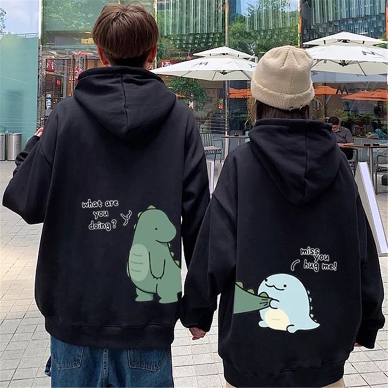 Jaket Sweater Hoodie COUPLE premium - SWEATER COUPLE motif|dino