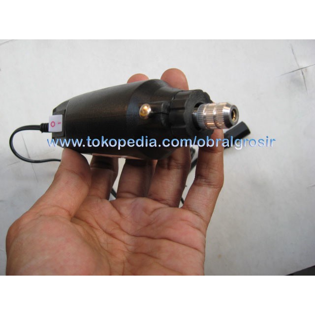 PROMO...       Mini Drill Bor Mini Bor Tangan Mesin Potong Gerinda Ukir Batu + Adaptr
