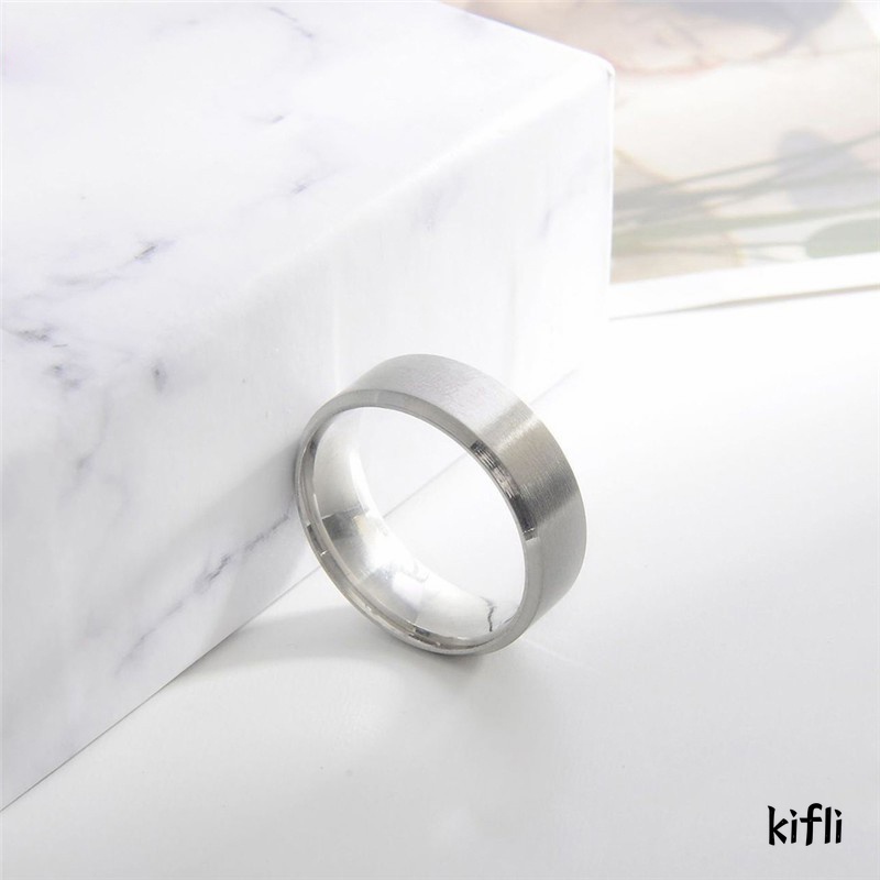 Cincin Matte Stainless Steel Punk,Sederhana Untuk,Hadiah Perhiasan Fashion Pria