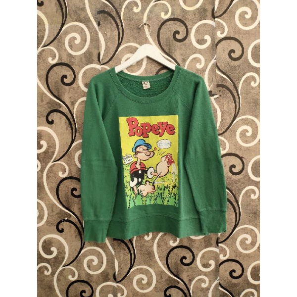 crewneck sweater popeye uniqlo second / preloved