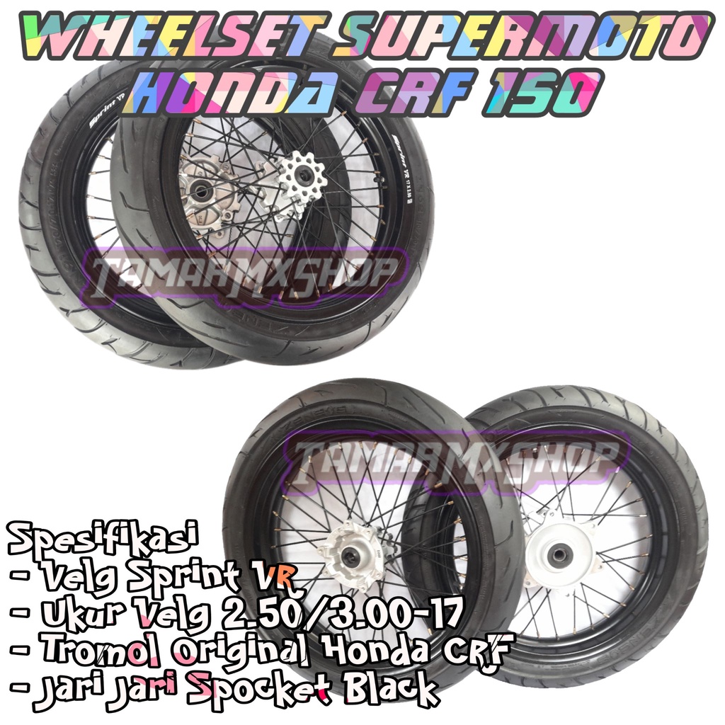 Ban Set Roda Set Wheelset Supermoto PNP CRF 150 Ring 17 TROMOL ORI