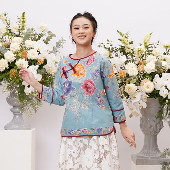 NONA RARA - Nona Encim Bloemen T1134,Baju kerja batik wanita modern