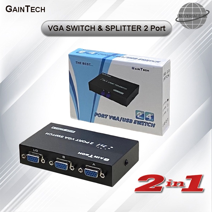 VGA Switch &amp; Splitter 2 Port - Splitter Switch VGA 2 port
