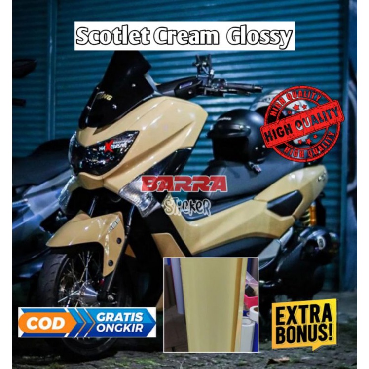 Sticker skotlet warna cream merk profix scotlite motor
