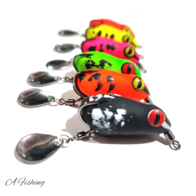 SOFT FROG 3CM HOOK KENZI BLACK NIKEL  A FISHING LURE | UMPAN CASTING IKAN GABUS | SNAKEHEAD