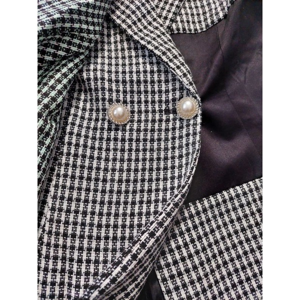 VN IROO TWEED BLAZER PREMIUM /  BLAZER VINTAGE KOREAN STYLE / WINTER TWEED BLAZER