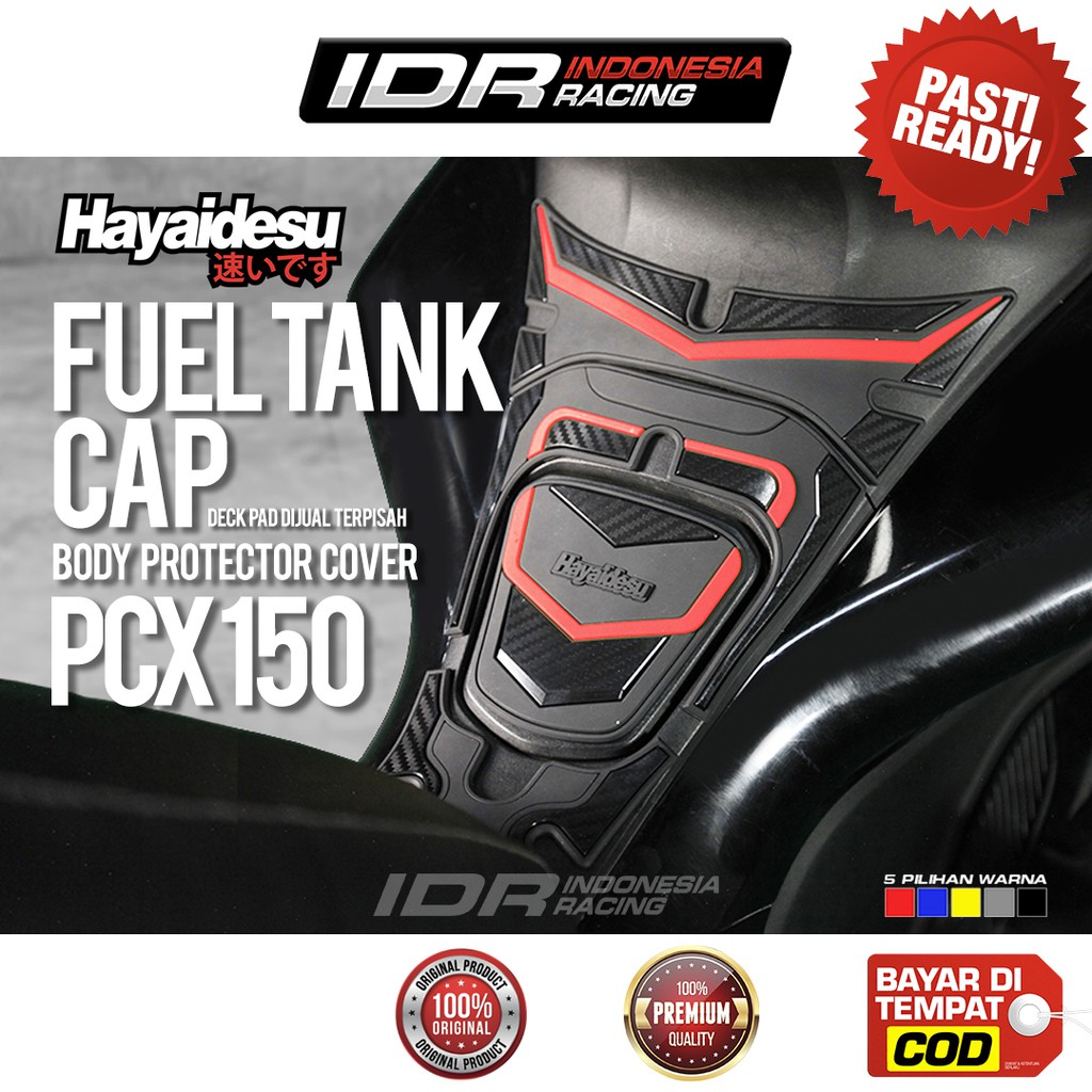 Hayaidesu Fuel Tank Cover PCX Tutup Tangki Bensin Aksesoris Variasi Body Protector Karet Pelindung