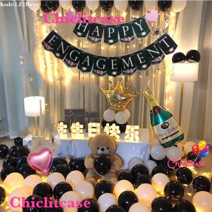 Baloon | Set Paket Dekorasi Happy Engagement Tunangan Wedding Love Murah Meriah Ready