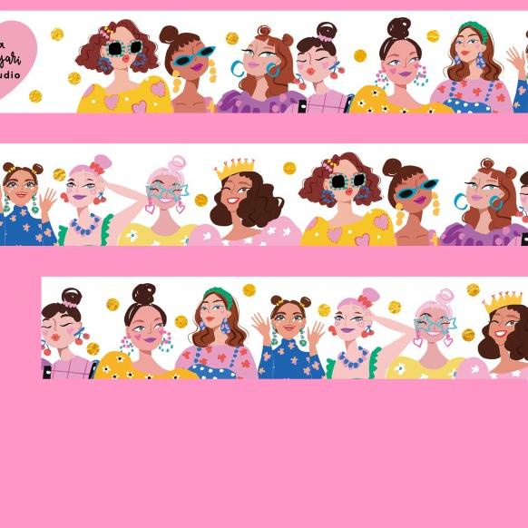 

♀ Girl Gang Washi Tape (with Foil Gold) ☃