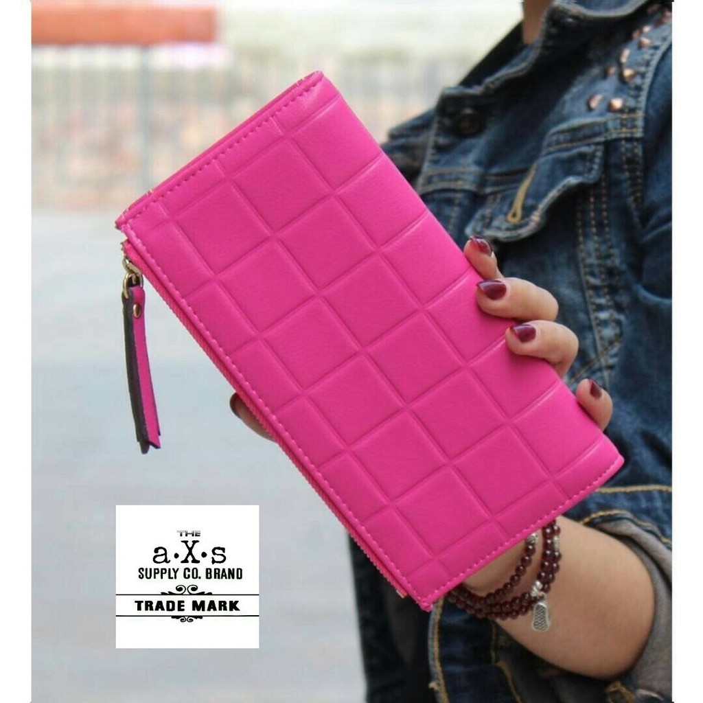 Dompet Wanita Embos Murah Bahan Taiga 20x10 Warna Fanta Navy Pink Hitam Merah Abu ( Hijau Kosong )