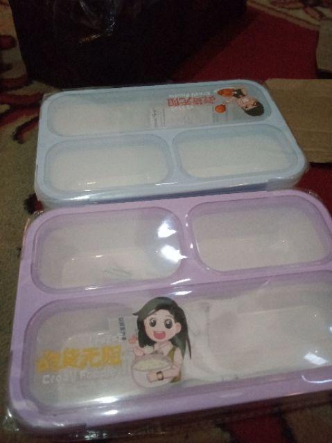 Yooyee Mini Lunch Box Sekat 3 Kotak Makan Mini #606