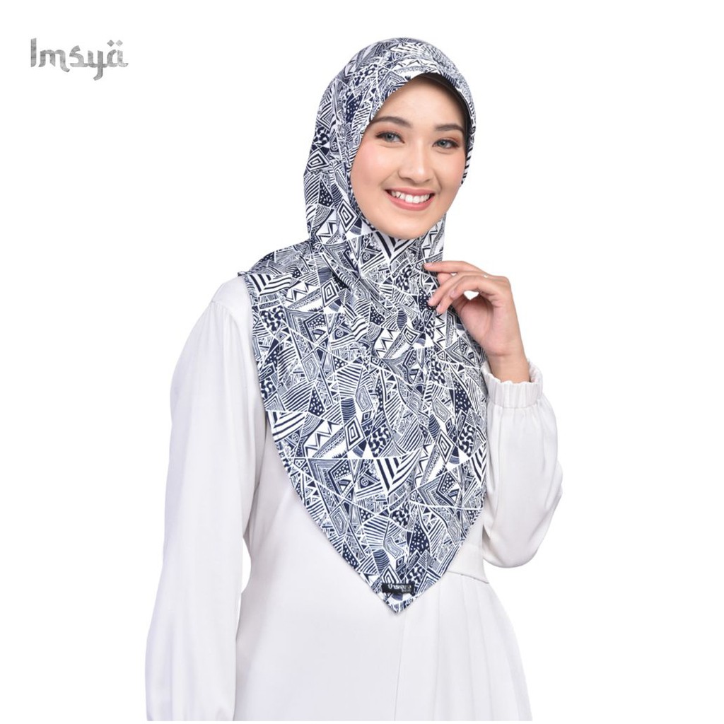 Hijab bergo tali instan motif | Jilbab bergo tali motif by syarifah