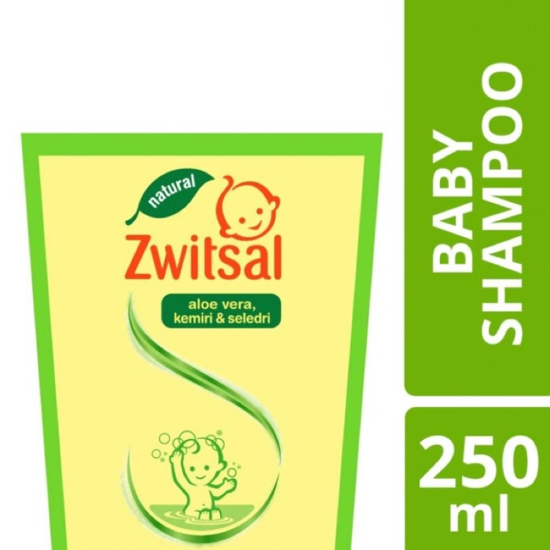Zwitsal Baby Shampoo Natural Aloe Vera Kemiri Seledri 250 ml Refill