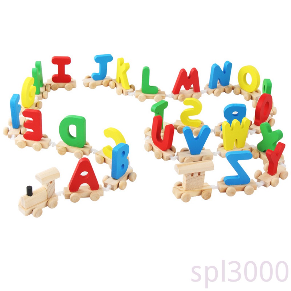 wooden train alphabet letters