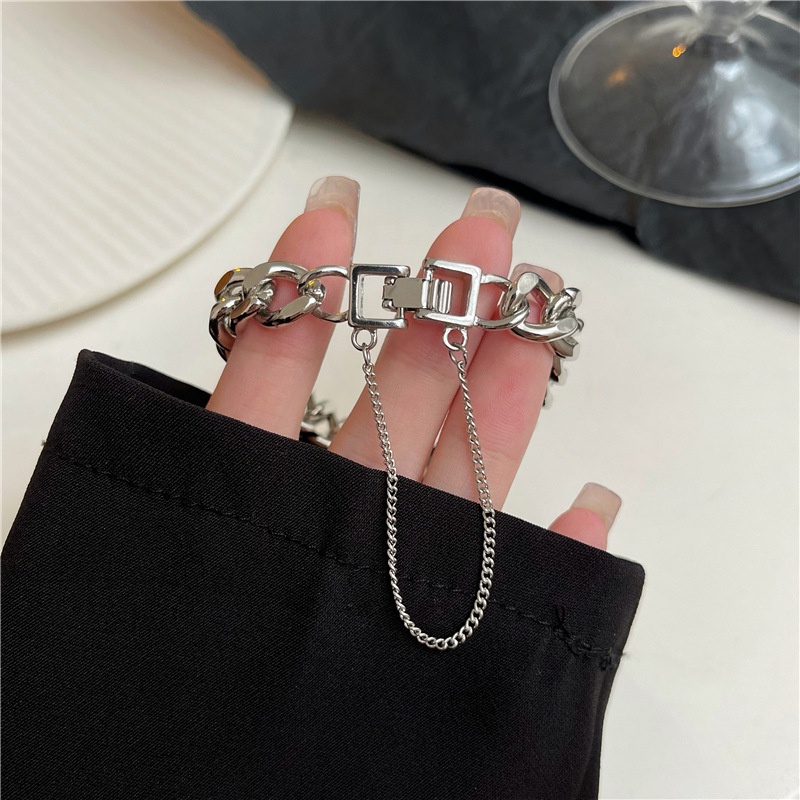 Gelang Rantai Metal Tebal Gaya Hip Hop Untuk Pasangan / Pria / Wanita