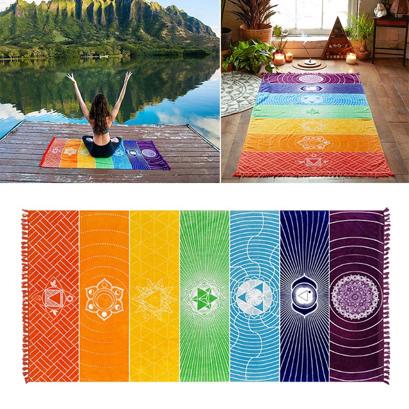 Rugs For Living Room Decor Soft Rainbow Totem Carpet Shawl Multi Purpose Rainbow Totem Shopee Indonesia