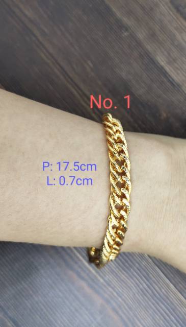 Fifi Fashion Gelang Gold Sisik Titanium Xuping ASLI Antikarat Antialergi(LT) 08#/28#