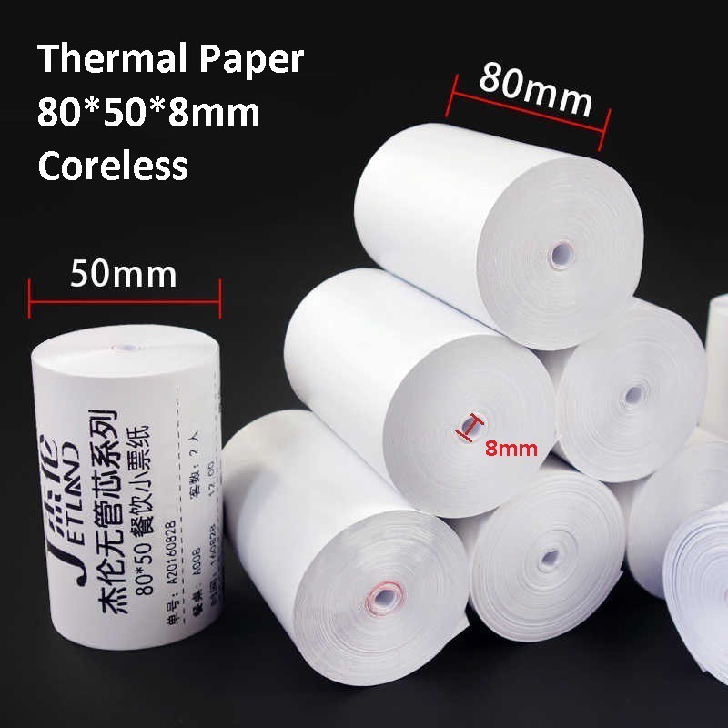 

Kertas Thermal 80 x 50 coreless 8MM POS Printer kasir bluetooth