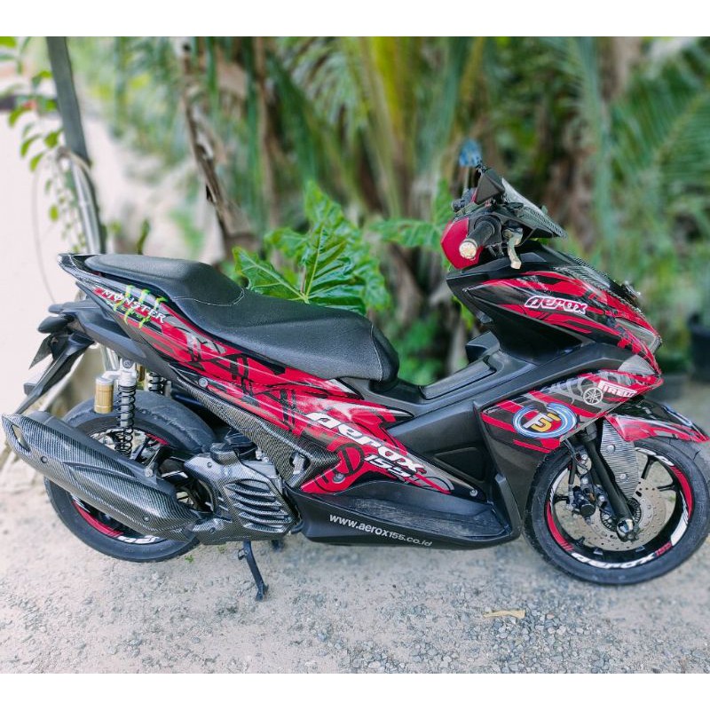 Sticker motor custom aerox 155 hitam full body