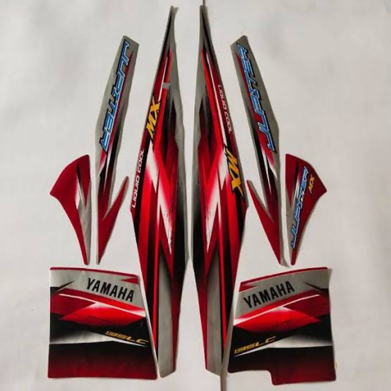 striping Jupiter MX old 2007 merah silver Striping lis stiker standar Ori yamaha jupiter mx old mera