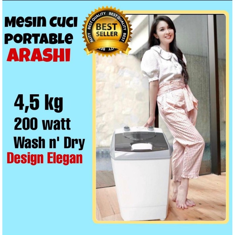 Jual ARASHI MESIN CUCI AWM-451A / WASH MACHINE / MESIN CUCI ANAK KOS ...