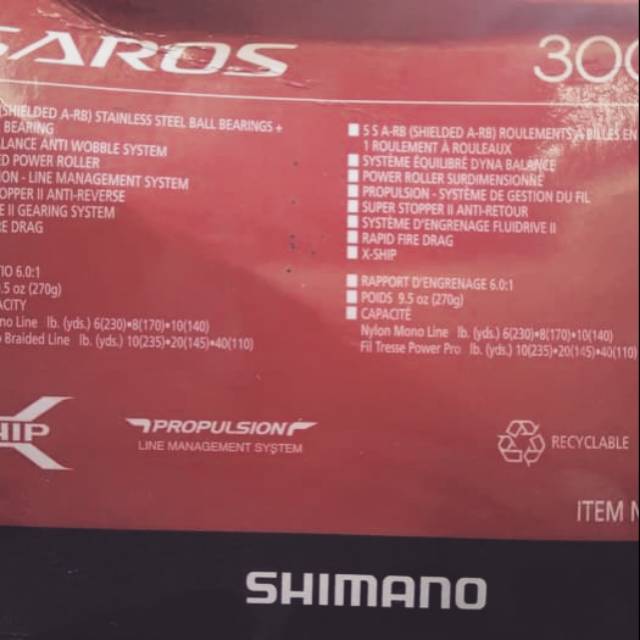 Reel SHIMANO SAROS 3000FA