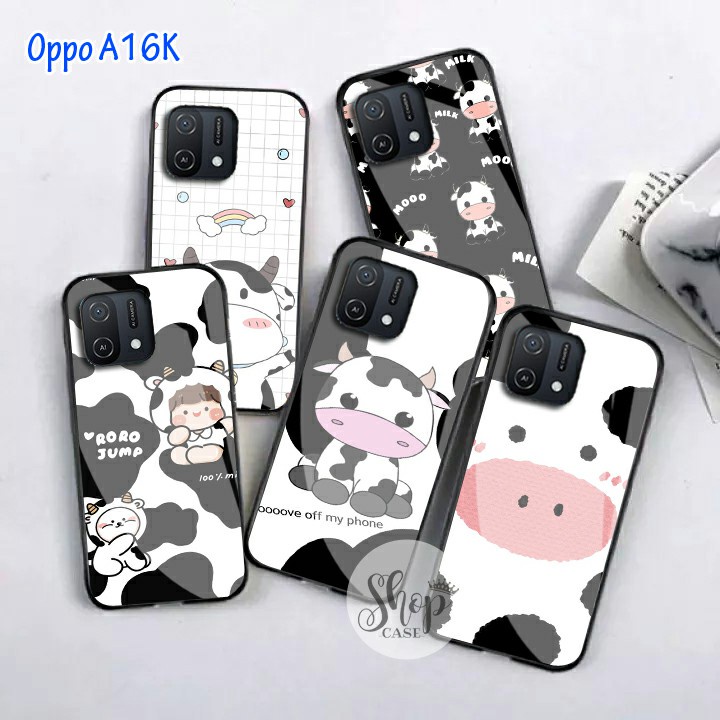 Softcase Glass Oppo A16K A16E  - Case Oppo A16K A16E - Case Lucu - case Oppo A16K A16E - kesing Oppo