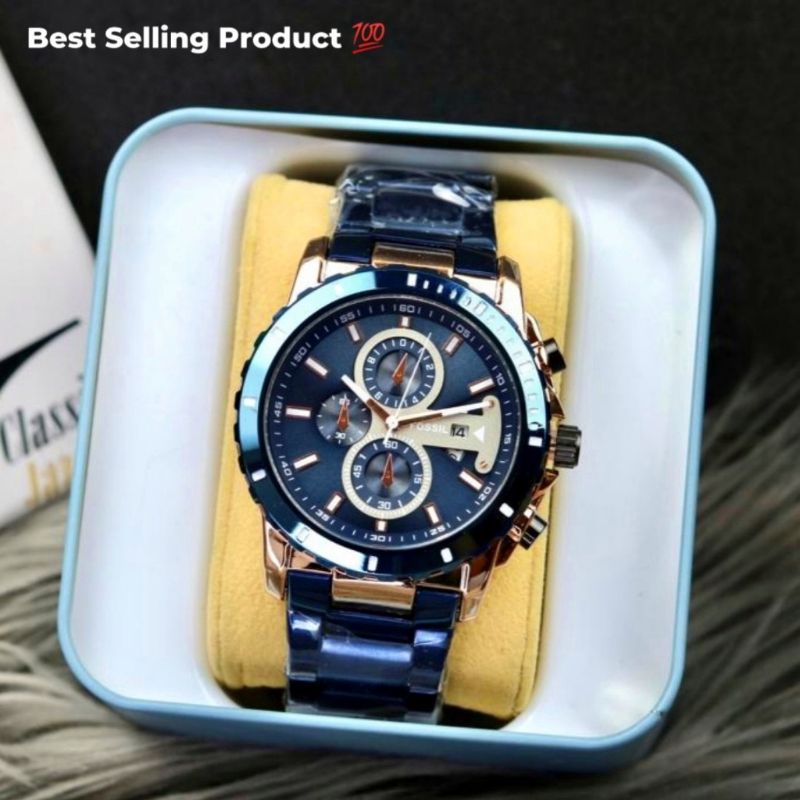 Jam Tangan Pria ES6137 Chrono Variasi dan FREE BOX DAN BATRAI CADANGAN