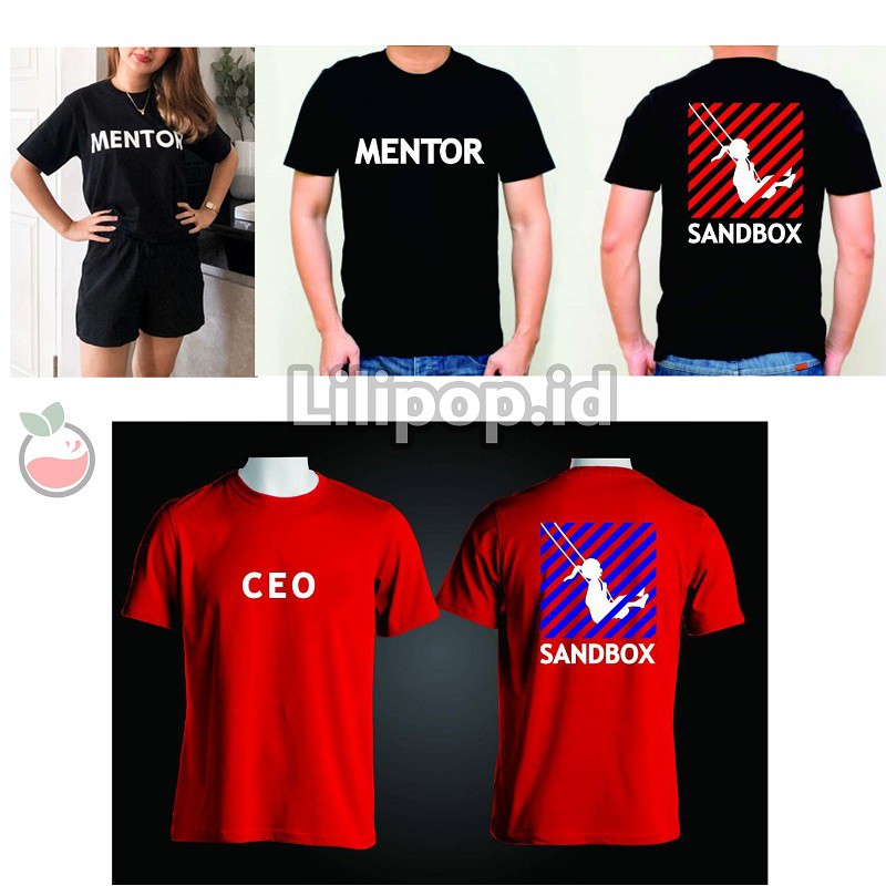 Lilipop Baju Kaos Tshirt  Pria Sandbox Mentor Ceo Staff Atasan Korea Drakor Kaos Basic Allsize