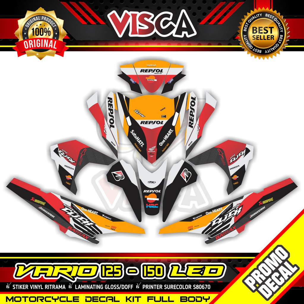 Decal Vario 125 150 Led 2016 - 2017 Full Body Stiker Vario 125 150 Led 2016 - 2017 Full Body Stripin