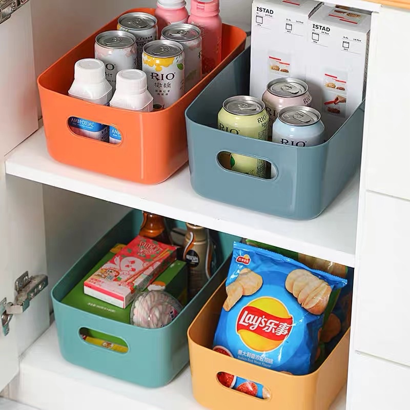 STORAGE BOX ORGANIZER / KOTAK PENYIMPANAN SERBAGUNA / KOTAK SKINCARE / KERANJANG MAKANAN OBAT-OBATAN / BIN ORGANIZER MULTIFUNGSI / WADAH PENYIMPANAN PLASTIK RAPI DENGAN GAGANG MUDAH DIBAWA / TEMPAT BOX STORAGE