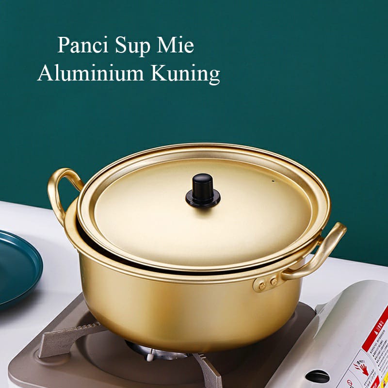 Panci Tutup Sup Mie Ramen Aluminium Kuning Unta