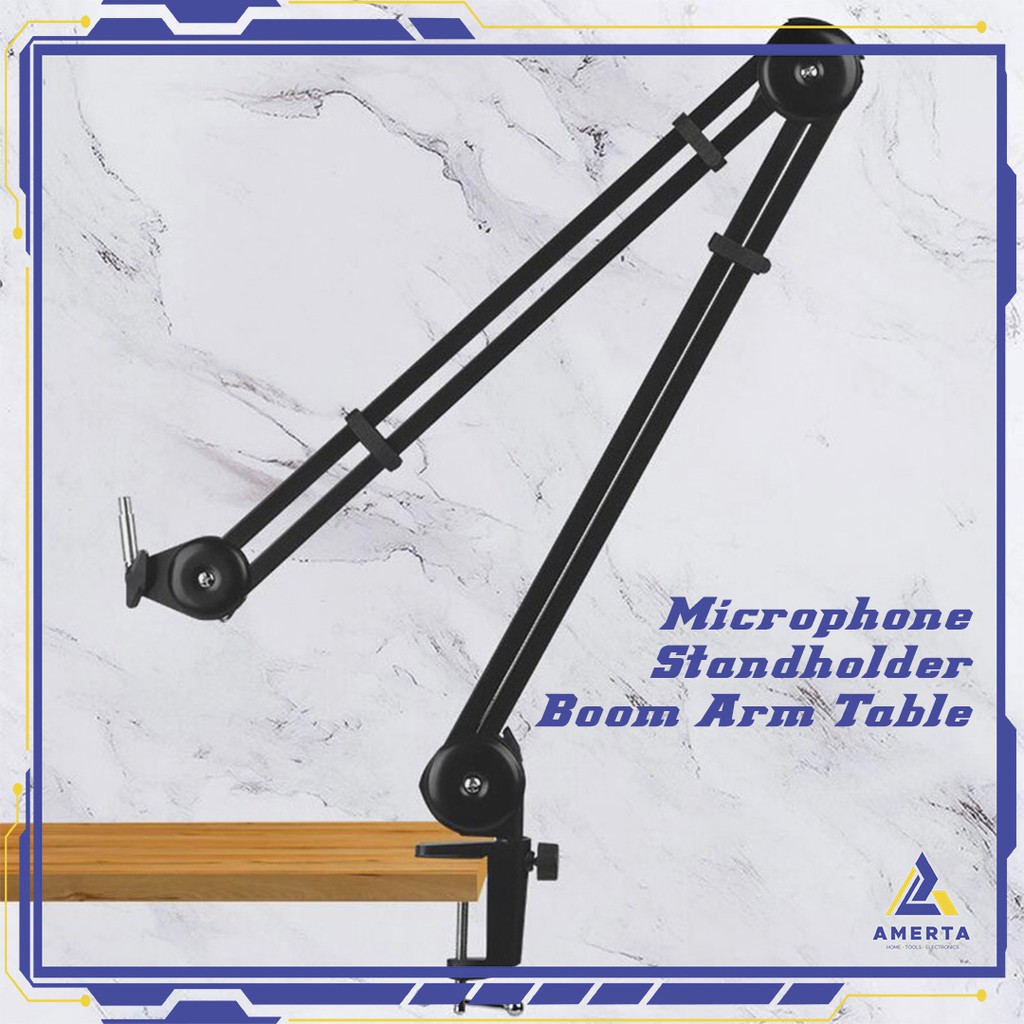 Stand Holder Microphone Boom Arm Table Mount Springless - NB38 - Black