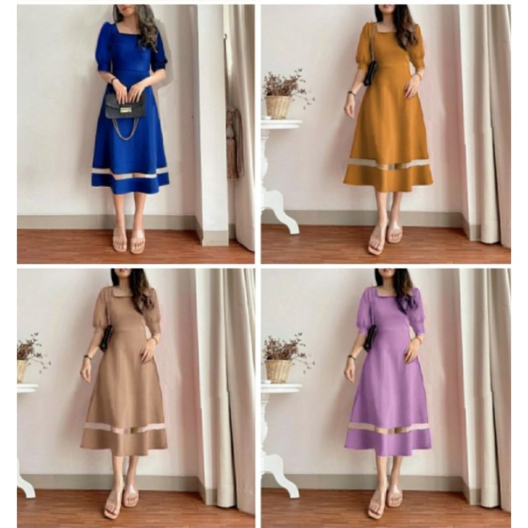 dress wanita remaja/dress scuba/dress party/gaun pesta kondangan/baju kantor/kerja/kuliah/dress ABG