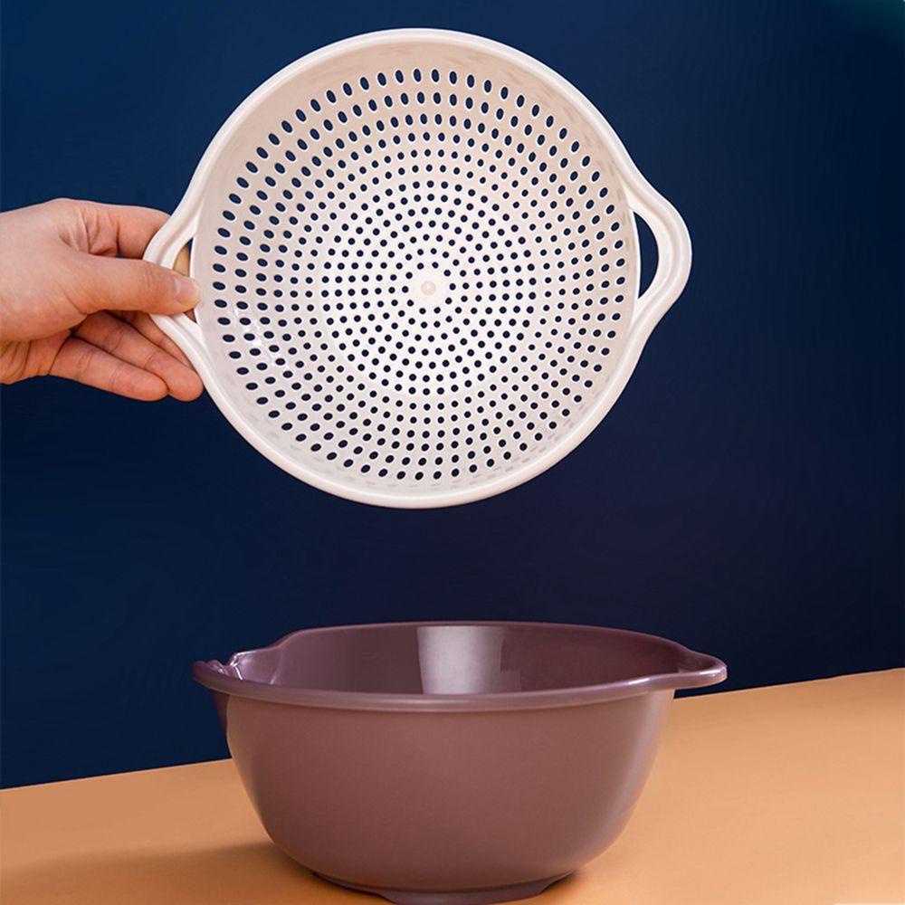 [Elegan] Saringan Cuci Buah ​ 6pcs Set Gadget Dapur Mangkok Tiris Pembersih Sayuran Mencuci Colander