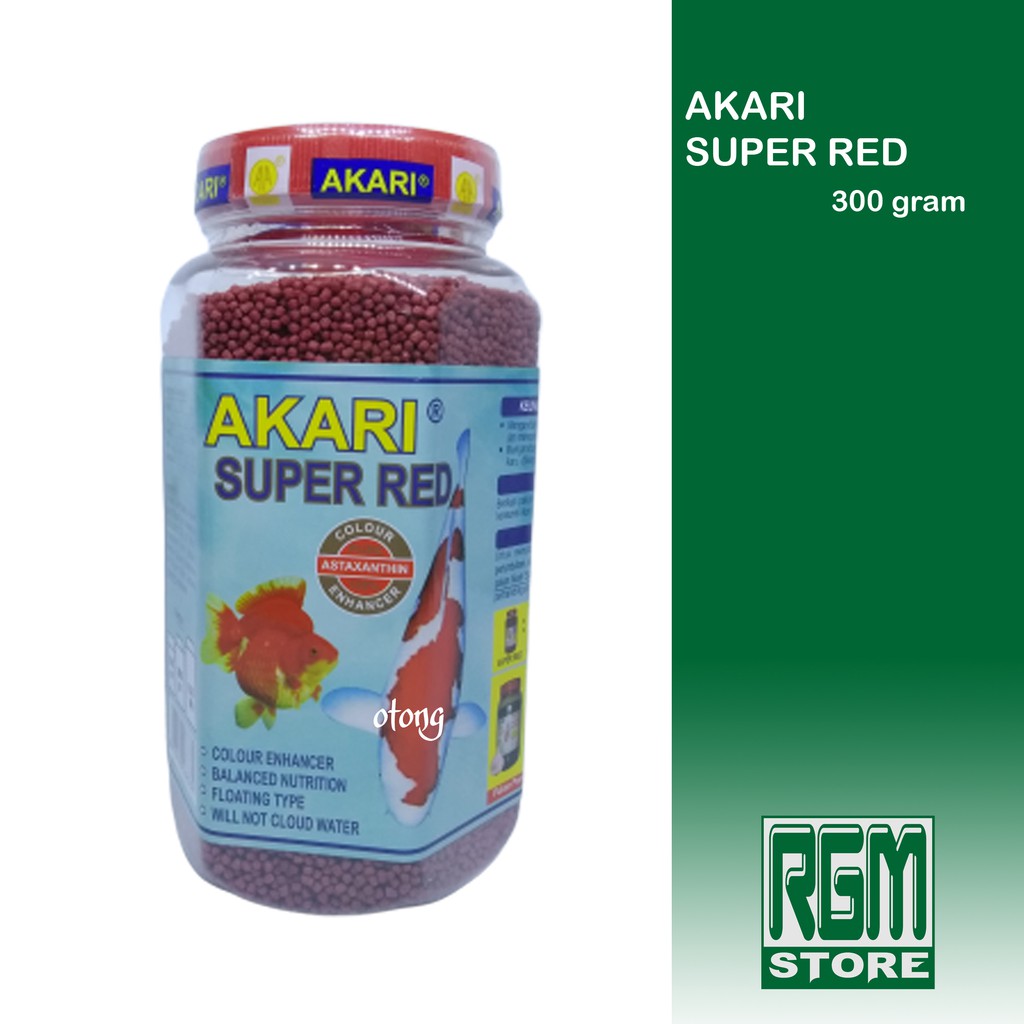 AKARI Super Red Makanan pakan pelet ikan hias koki koi 300 gram murah