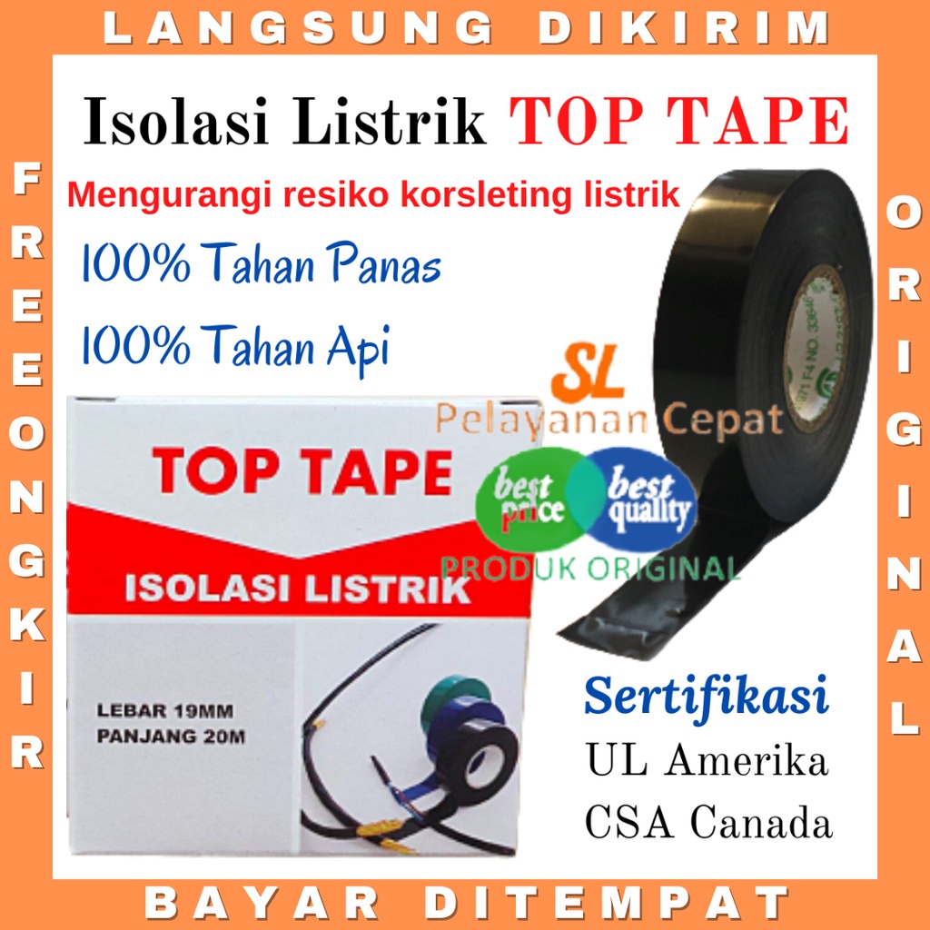 Isolasi Listrik Profesional Top Tape Electrical Tape Tahan Panas Berkualitas Setara Nitto