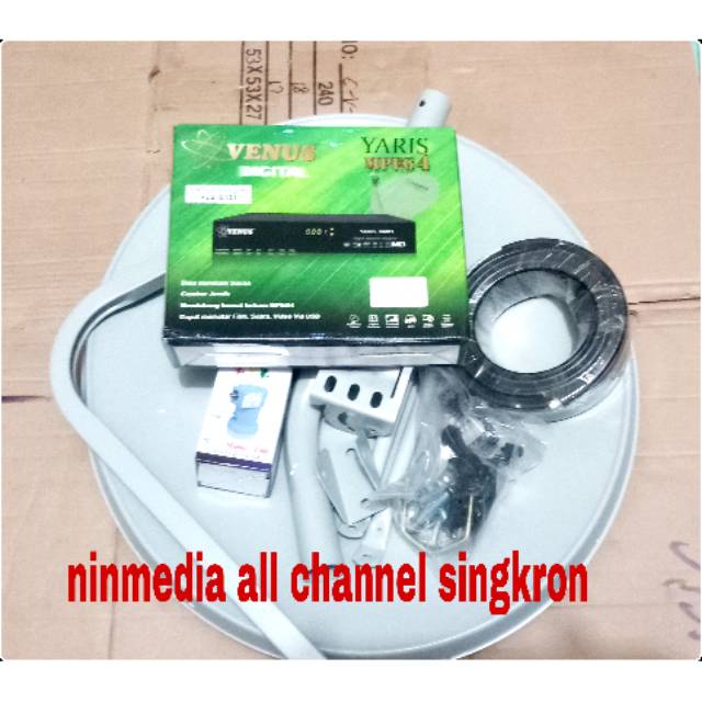 Parabola ninmedia 45cm lengkap receiver venus yaris mp4  audio singkron