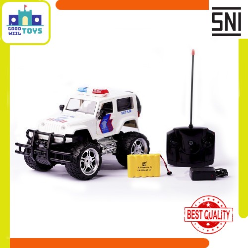 Mainan Mobil Remote Control Besar Polisi Bentuk Jeep Remot Kontrol 998-12