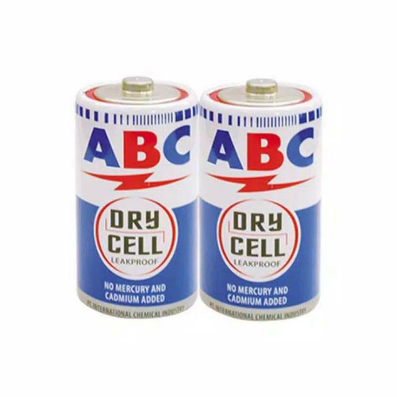 Batu Batrai Besar ABC Ukuran D 1.5v 1pasang (2pcs Batrai Besar)