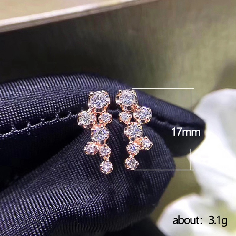 Fancyqube Anting Stud Cubic Zirconia 3 Warna Bahan Metal Untuk Wanita