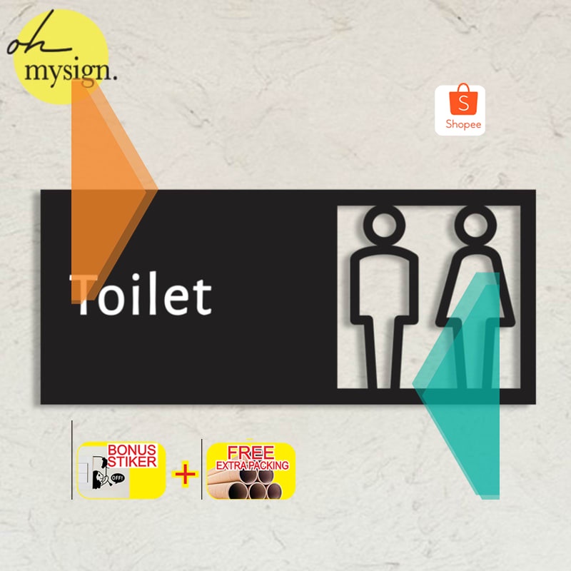 

Murah Toilet Sign Akrilik | Acrylic Sign Restroom WC Modern | Sign Board Keren