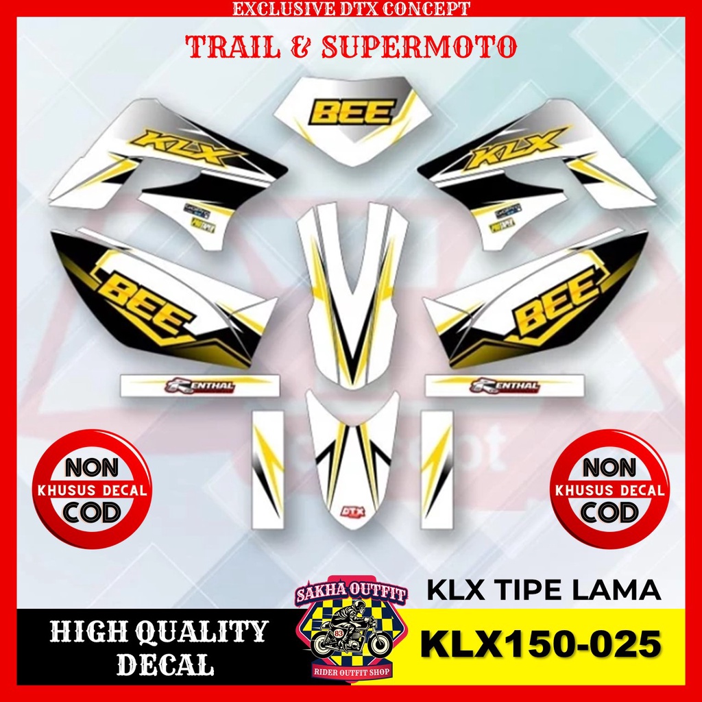 Decal KLX stiker motor stiker trail KLX stiker motor keren decal KLX 150 stiker variasi motor decal 