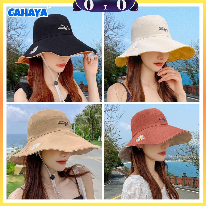 Topi Golf Wanita Bisa Digunakan Dua Warna Depan Belakang / Topi Pantai / Topi Lipat S14