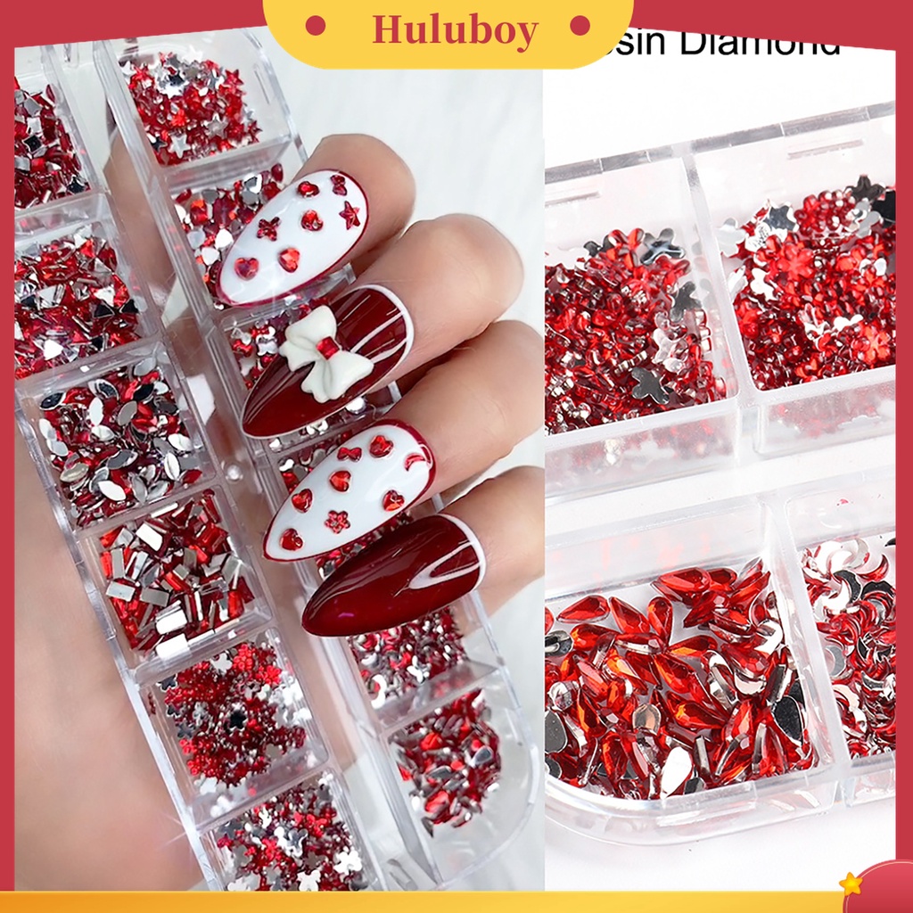 Huluboy Huluboy♡ Payet Berlian Imitasi Aneka Bentuk Untuk Dekorasi Nail Art