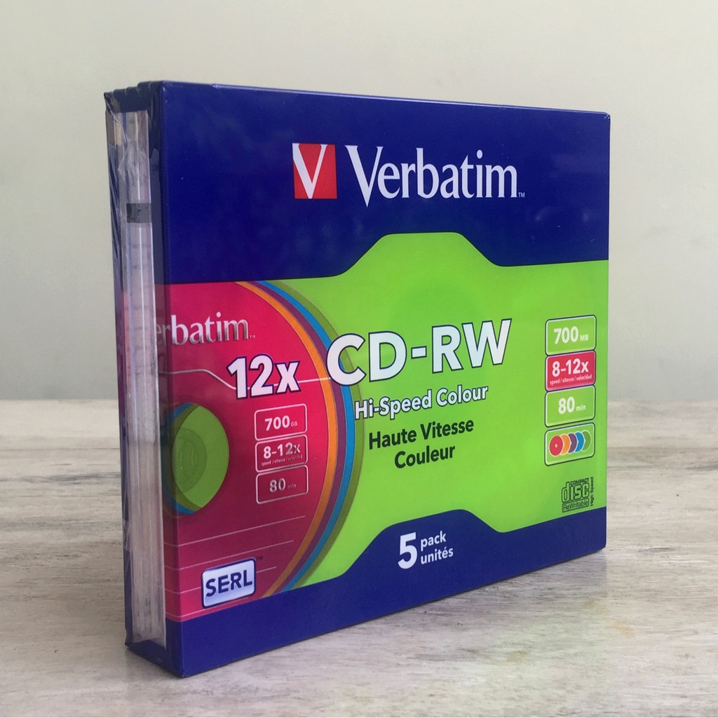 CD-RW Verbatim Single Pack (5 pcs) 12X 700 MB Slim Case